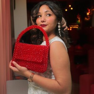 Red Beaded Handbag