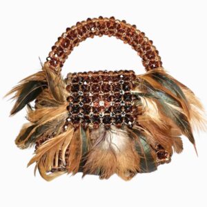 Beaded Bliss Fur Clutch