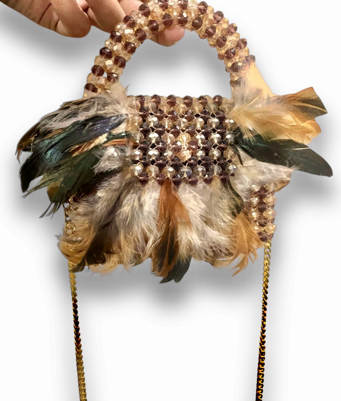 Beaded Bliss Fur Clutch - Image 3