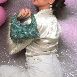 Boho Crystal Clutch (Green)