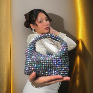 Boho Crystal Clutch (Blue-Purple)